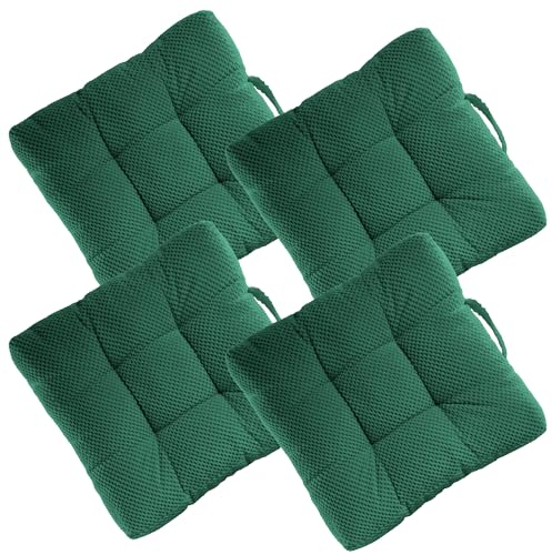 REALLaxx Stuhlkissen 4er Set 'Bubble' modernes Sitzkissen für Boden, Bänke & Stühle, 40x40cm Loungekissen Sitzerhöhung einfarbig mit Bezug & Füllung Petrol