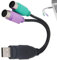 Ieron USB auf PS2 Adapter, Dual PS2 Stecker Aktiver USB zu PS2 Adapter Konverter für Tastatur Maus Barcode Scanner Plug and Play