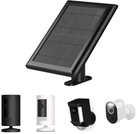 YUWING Solar Panel for Ring Camera,Solar Panel Compatible with Ring Stick Up Cam 2nd & 3rd Gen,Spotlight Cam Plus,Spotlight Cam Pro,Ring Spotlight Cam Battery (Black)