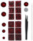 YHMQ DU 6616 Stück dunkelrote Hotfix-Strasssteine, Kristallsteine, Glas, für Stoff, Kleidung, Hemden, funkelnd, flache Rückseite, rund, mit Pinzette und Picking-Stift (SS6~SS30-Set)