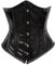 OH WEARS Women's Underbust Black PVC Steel Boned Corset Waist Cincher Hourglass (UK, Alpha, L, Regular, Regular, Black)
