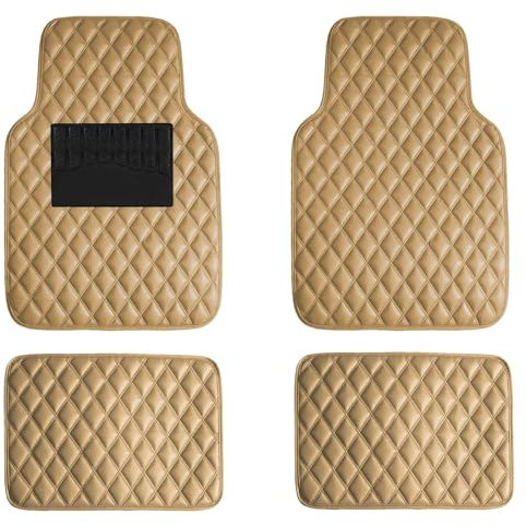 AMHIL Autofussmatte Teppich, 4 Stück Auto Fußmatten Custom Leather Foot Pads, Vorne Hinten Fussmatten All Weather für Audi A3 Cabriolet Convertible 2008-2013, Hochwertiges Waterproof,A
