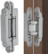 Hidden Door Hinges, Invisible Flush Cupboard Hinge 180 Degrees Adjustable Cross Silver Hinges for 35mm-850mm Door
