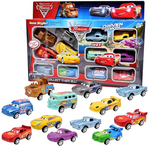 Voiture Miniatures en Alliage - 12 Pièces Petites Cars Friction et Stunt Jouets pour Enfants - Camion Inclus