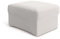 Cavadore Hocker Jawa / Bodennaher Polsterhocker in Nierenform / Ideal als Fußhocker oder Sitzgelegenheit / Passend zur Garnitur Jawa / 84 x 43 x 70 / Chenille, Naturweiß