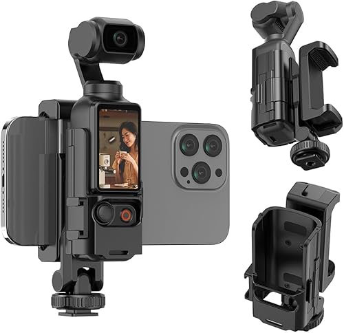 Teleprompter Holder for DJI Osmo Pocket 3, Smart Phone Stand Holder Mounts Cell Phone Teleprompter Bracket Pocket 3 Protective Bezel