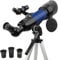 Astronomisches Teleskop, tragbares 70-mm-Refraktorteleskop für Anfänger und Kinder, professionelles Refraktorteleskop, mit verstellbarem Stativ, Rucksack