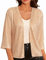 GRACE KARIN Damen Casual Cropped Pailletten-Cardigan 3/4 Ärmel Offene Blazer kurz Leicht Jacke Business Mantel Strickjacke Cardigan S Aprikose