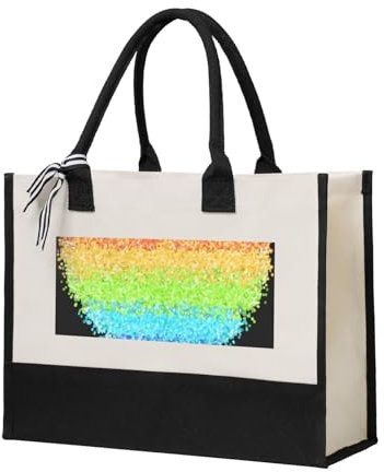 YUNWEIKEJI Lgbt Gilter Regenbogen Schwul, Einkaufstasche, Tragetasche, Canvas-Tasche, Einkaufshandtasche, Mehrzweck-Schultertasche aus Canvas