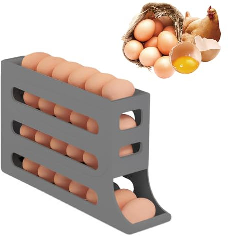 Eierbehälter für Kühlschrank,Eier Aufbewahrung Kühlschrank,Rollende Eierhalter,Küchen Organizer für Eier,Eierregal Kühlschrank Rollen,Eier Aufbewahrungsbox