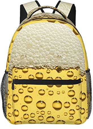 VYONNE Schulrucksack mit Bierblasen-Motiv, lässiger Tagesrucksack, Schultaschen für Mädchen, Jungen, Büchertasche, leicht, Reiserucksack, Arbeitstasche für Männer und Frauen, lässiger Rucksack,