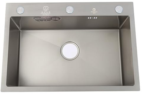 JXDWTL Fregadero de Cocina bajo encimera de Acero Inoxidable con repisa para Fregadero, estación de Trabajo, Fregadero de Cocina de Esquina Redonda de un Solo tazón con Accesorios