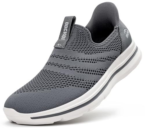 ODCKOI Baskets Slip-on Homme Respirantes - Légères et Confortables pour Ville, Randonnée, Course à Pied - Chaussures de Sport sans Lacets en Mesh Minimalistes
