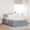 Willood Boxspringbett mit Matratze & LEDs Hellgrau 120x200 cm Stoff Schlichtes Design