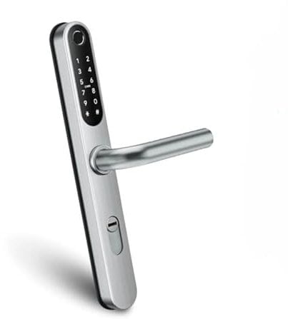 BOT Elektronisches Türschloss, SMART Lock Doorknob, TTlock, Bluetooth, Smart-Funktion – Schloss mit Fingerabdruckleser, Variable Teilungsgröße 72-92mm (Silber, 72-92mm)