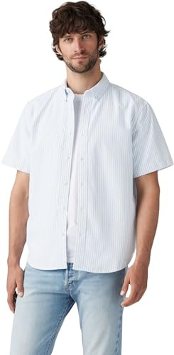 Levi's Herren Hemd Kurzarm, Relaxed Fit, Blau (Waylon Stripe Della), XL