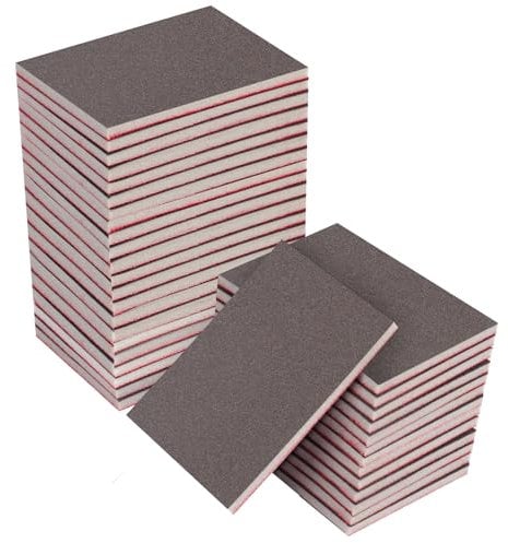 MOGRQAP 32 PCS 1000 Grits Sanding Sponge Set, 70x100mm Wet Dry Reusable Block Soft Foam Sandpaper Flexible Foam Filled Sanding Pad for Plastic Drywall Metal Wood Furniture Polishing, DIY Sanding Tools