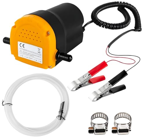 Behogan Ölabsaugpumpe Elektrisch, 12V 60W Dieselpumpe Ölpumpe, Ölpumpe Absaugpumpe, Dieselpumpe Kraftstoffpumpen, Absaugpumpe, Kraftstoff-Umfüllpumpe mit Rohren für Auto & Motorrad, LKW, Wohnmobil