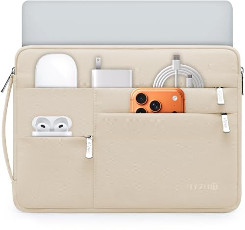 HYZUO 17-17,3 Pollici Custodia per Laptop Borsa Valigetta, Sabbia | per 17 17,3 HP/Dell/Lenovo/ASUS/Acer/LG/MSI Gaming Laptop/Razer Blade 17/18, Custodia Protettiva per Notebook da Uomo Donna