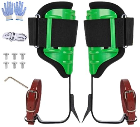 Ergonomic Tree Climbing Spurs – Heavy Duty Sturdy Spikes, 40.5-48cm Secure Straps, Easy Clean Removable Design | Professional Equipment for Tree Climbing Gardening Harvesting Outdoor Adventure Tasks