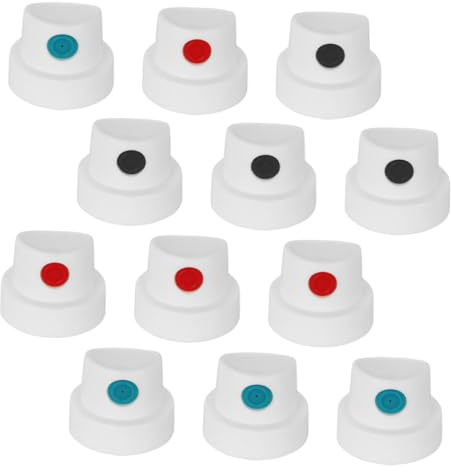 LALADEFIEE Capuchons de Peinture Aérosol Blancs 12pcs Buse de Précision en Plastique, Formule à Séchage Rapide pour Peinture et Art Graffiti, Accessoire pour Femmes Artistes