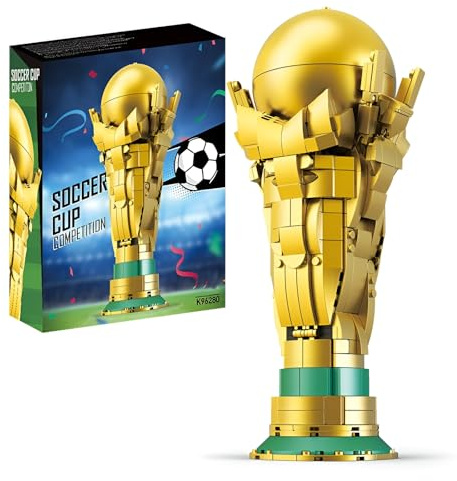 World Cup Soccer Trophy Building Blocks Set, 446PCS Championship Trophy Bricks Kit, Golden Footballl Cup Model, Home Decor, STEM Toy, Creative Gift for Soccer Fans