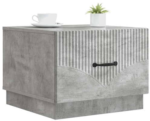 vidaXL Couchtisch Betongrau 49 x 50 x 37 cm Holzwerkstoff, Stylischer Vintage-Couchtisch, rechteckig, aus hochwertigem Holz, viel Stauraum, praktischer Akzent fürs Wohnzimmer