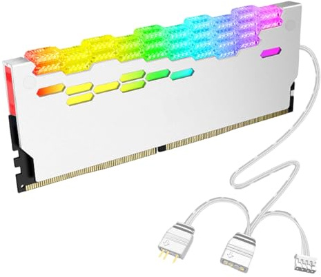 Xjdzineq Universals ARGB Memoria RAM Cover con 5V 3Pin Syncs e ABS Design per Migliorare Raffreddamento RGBs Memoria Radiatori