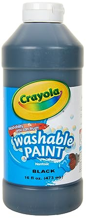 Washable Paint, Black, 16 oz