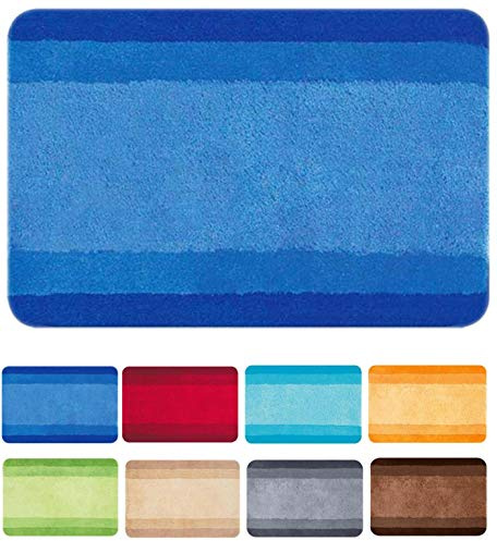 Spirella – Balance Polyester-Badematte – rutschfest – 70 x 120 cm – Blau – Maschinenwaschbar bei 40 °C – 90% Polyester, 10% Acryl – Komfort und Sicherheit