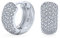Fünf Reihen Pavé Zirkonia CZ Breite Huggie Creolen für Damen .925 Sterlingsilber