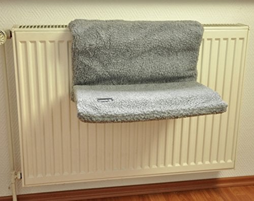 nanook Katzen Heizungs-Liege Liegemulde Dream, XL, kuscheliges Plüsch, grau 47 cm Länge