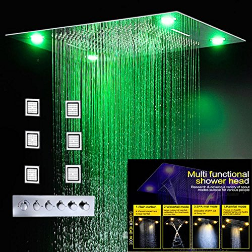 Gowe? Miscelatore termostatico per doccia set 600 * 800 MM doccia a pioggia sistema laterali per doccia con doccetta e valvola multifunzione controller