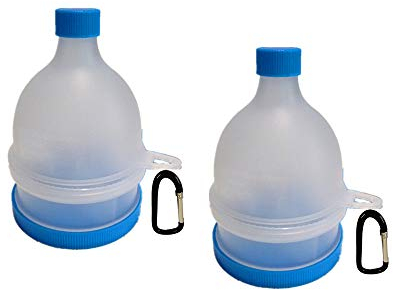 REOOHOUSE Tragbarer Pulver-Ergänzungs-Tablettenbehälter-Trichter-Protein BCAA-Kreatin-Kapselunterteilungs-Trichter (2 Schicht 2 Packung)