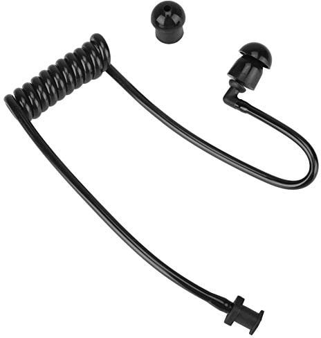Dioche Acoustic Tube Earpiece Coil Tubes Replacement with Earbuds, Replaceable Covert Acoustic Air Tube for Two-Way Radio Audio Kits, Headset Headphone Air Single Channel for Walkie Talkie (Black)