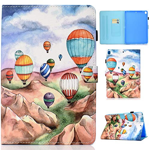 iPad 10.2 Hülle, Lspcase iPad 7 Generation 2019 10.2 Zoll Lederhülle Flip Stand Case Brieftasche Tasche mit Kartenfach und Auto Schlaf/Wachen Funktion für Apple iPad 10.2 Heißluftballon
