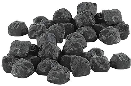 Carlo Milano Kamin Zubehör: 2er-Set Deko-Steine für Bio-Ethanol-Öfen, schwarz (Deko-Kohle für Bioethanol-Kamine, Tischkamin Dekostein, Keramik Holz)