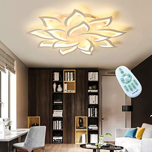LED Deckenleuchte Modern Wohnzimmerlampe Kreative Blumenform Design Deckenlampe Dimmbar Mit Fernbedienung Metall Acryl Blütenblätter Hängeleuchte Schlafzimmer Kinderzimmer Innenraum Lampe,14 heads