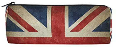 RXYY Vintage England British UK Flag Pencil Case, Pencil Holder Zipper Canvas Pen Box Pouch Storage Box Cosmetic Stationery Bag for Student School Office