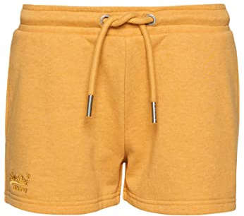 Superdry Womens Vintage Logo EMB Jersey Shorts, Ochre Marl, M