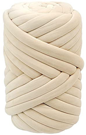 Casaphoria Chunky Yarn for Hand & Arm Knitting, Super Soft Giant Yarn Blanket for Pets & Pillows (Beige, 3Lbs)