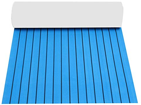 SHZICMY Suelo de Espuma EVA Azul para Suelo de Teca, Autoadhesivo, Mate para Yates, 240 cm x 900 x 6 mm, para autocaravanas/Barcos EVA, Antideslizante, Impermeable (35,4 x 94,5 Pulgadas)