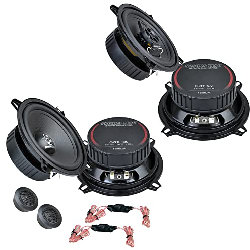 Mediadox Front/Heck Auto Lautsprecher/Boxen Komplett-Set von Ground Zero kompatibel für Renault Megane 3-2008-2014