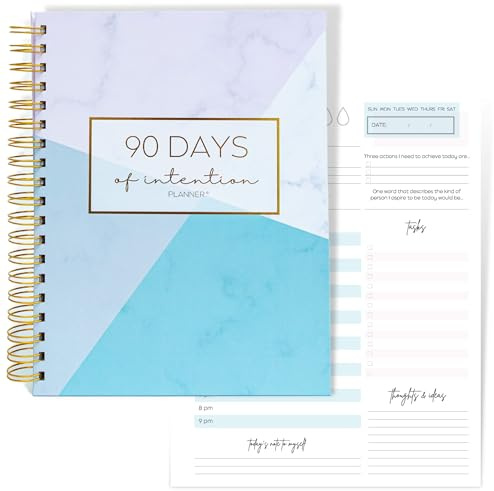 Pland Studio All-In-One 90-Tage-Zielplaner, geführtes Tagebuch mit Aufgaben, Tagesjournal Notizbuch und Stundenplaner! Fitness, Selbstpflege, Wellness, geistige Gesundheit, Dankbarkeitstagebuch