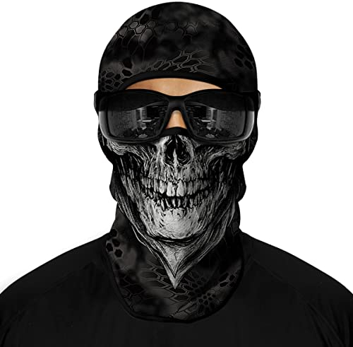 ShopINess 3D Schädel-Design Totenkopf Sturmhaube für Erwachsene, Unisex, Biker, Sportler und Outdoor-Aktivitäten, Festivals und Halloween Totenschädel (Weiß)
