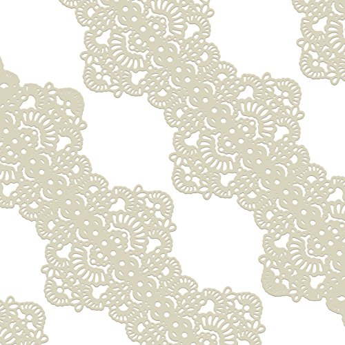 Musykrafties vorgefertigte Spitze Tortenrand Kuchendeko genießbar Raute Randverzierung 10st beige
