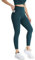 icyzone Damen Sport Leggings 7/8 Hohe Taille Yoga Tights Sport Hose Jogginghose mit Tasche (XL, Peacock Green)