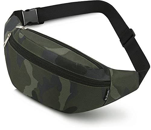 Bauchtasche für Damen und Herren Gürteltasche Hüfttasche Doggy Bag Outdoor Sport Groß Handytasche Umhängetasche Camping Fitness Fahrrad Geld Pouch Pack