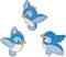 Lot de 3 broches en jean avec motif d'oiseau bleu - Taille M, Medium, Autres pierres précieuses