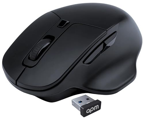 APM Flow Souris Ergonomique sans-Fil, Silencieuse, Ergonomie Horizontale, Récepteur USB, DPI 800/1200 / 1600, 6 Boutons, Pile Incluse, Compatible avec PC Windows Mac Ordinateur Portable, 571172